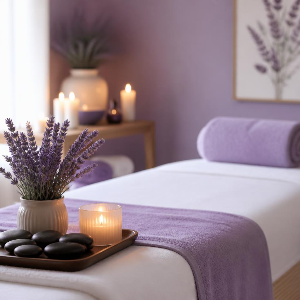 Calm spa atmosphere with lavender